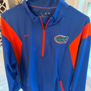 Nike Blue Pullover Jacket with Orange Trim